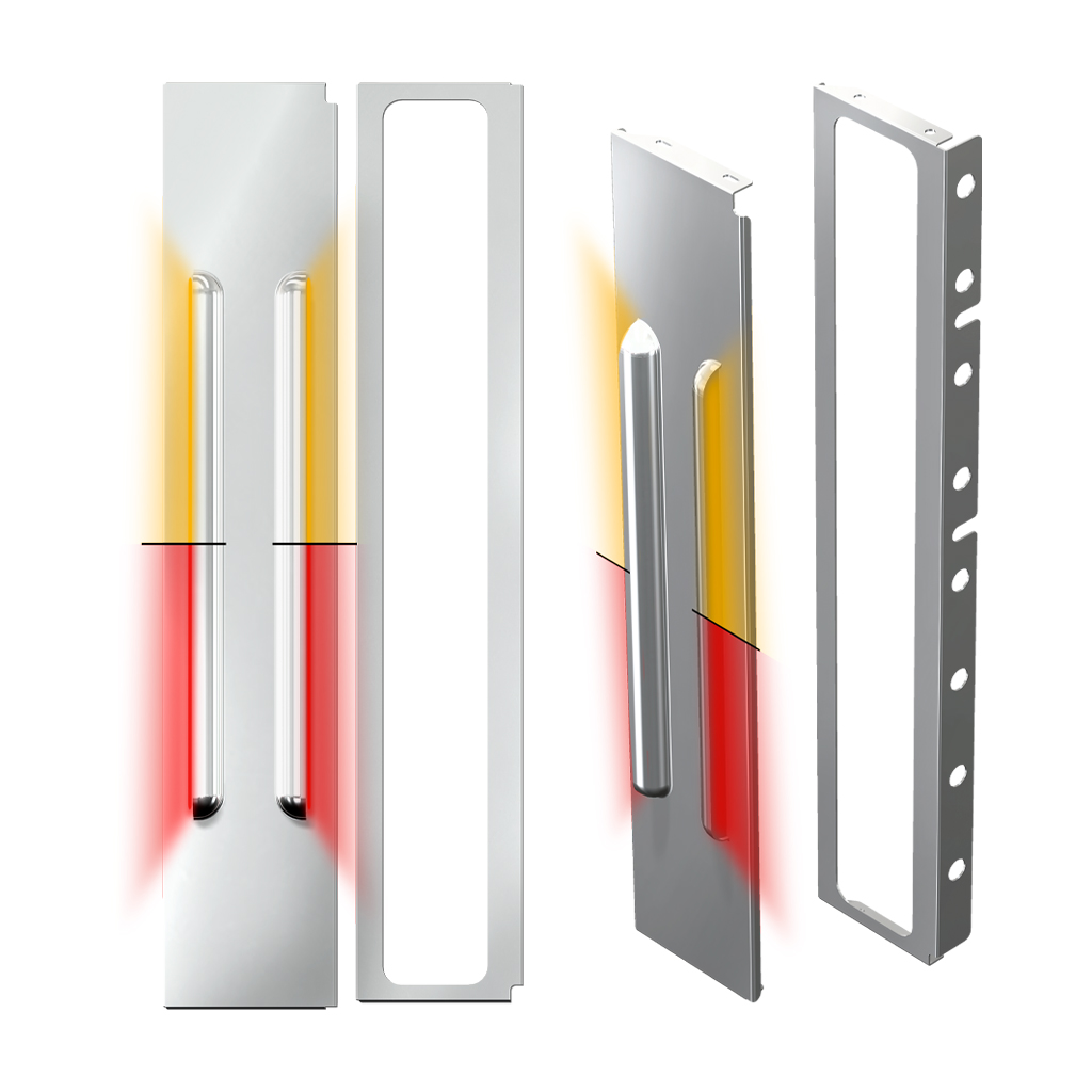 PB. Front 15" Non Painted Standard/Donaldson Air Cleaner Louvered LED Light Bar Kit (1987+) - Dual Glow Strips (Amber/Red)