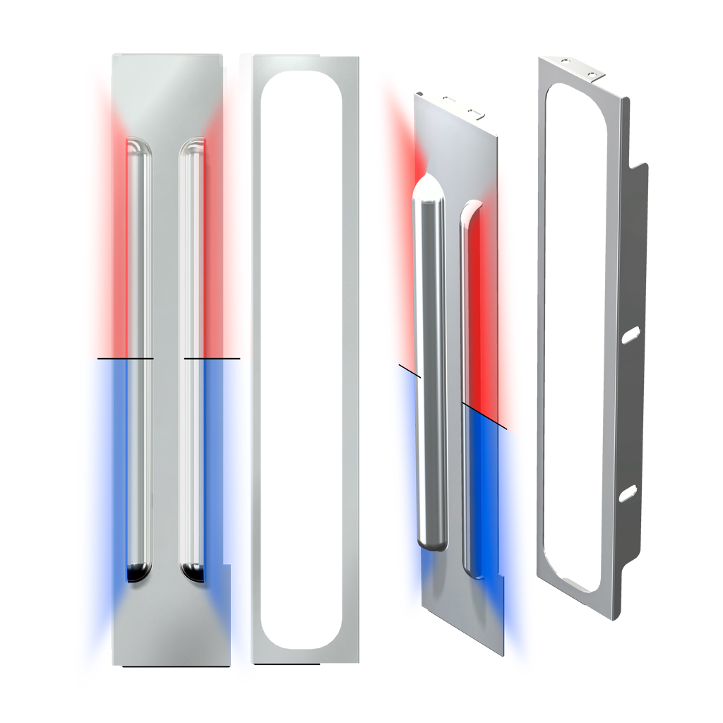 PB. Rear 15" Non Painted Standard/Donaldson Air Cleaner Louvered LED Light Bar Kit (1987+) - Dual Glow Strips (Amber/Blue)