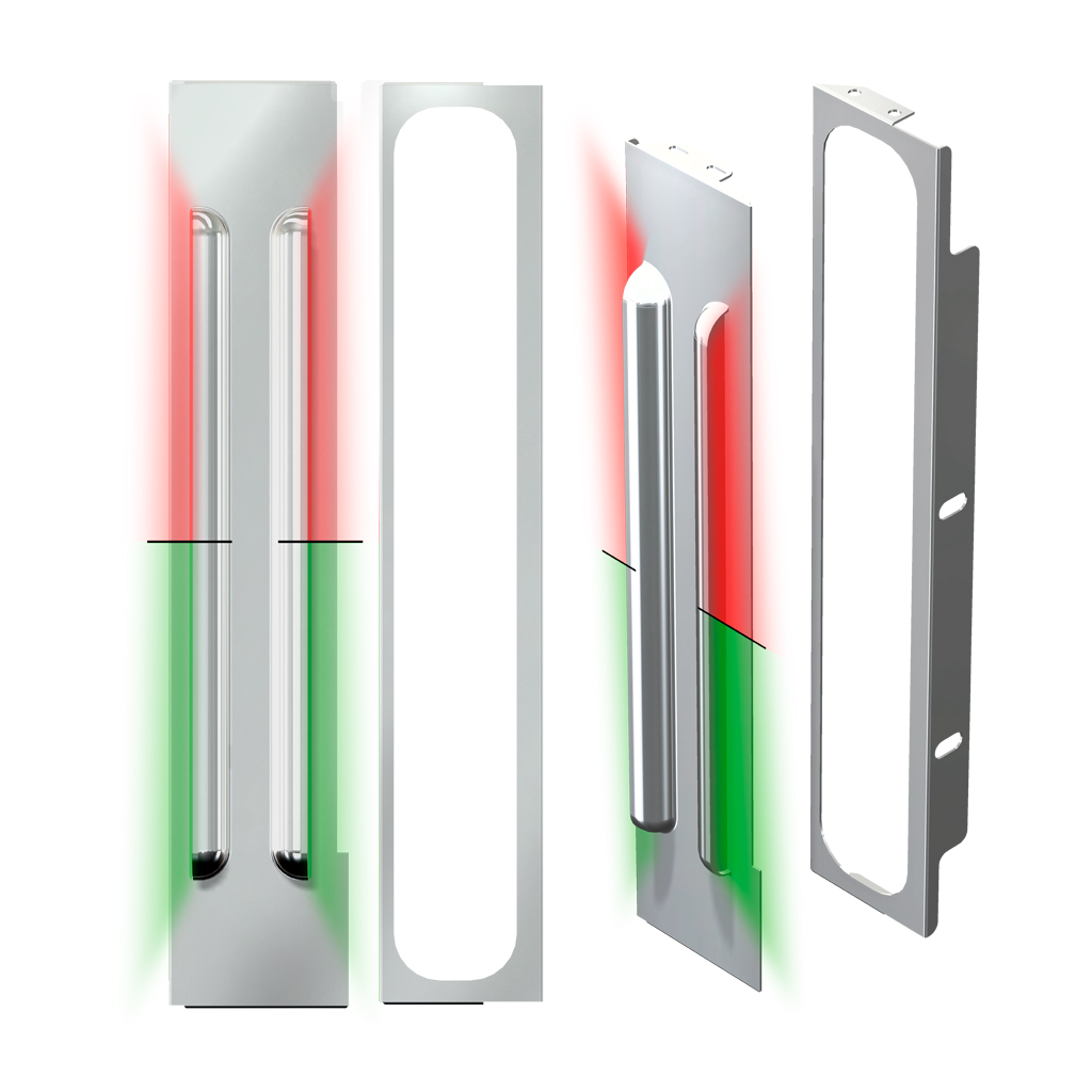 PB. Rear 15" Non Painted Standard/Donaldson Air Cleaner Louvered LED Light Bar Kit (1987+) - Dual Glow Strips (Amber/Green)