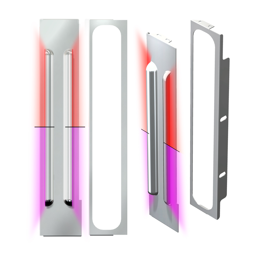 PB. Rear 15" Non Painted Standard/Donaldson Air Cleaner Louvered LED Light Bar Kit (1987+) - Dual Glow Strips (Amber/Pink)