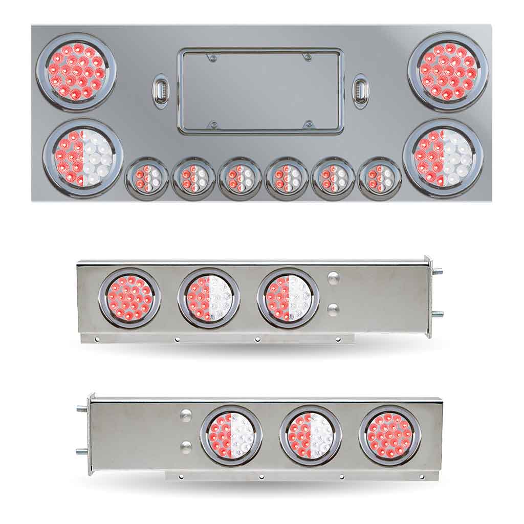 Dual LED Mud Flap Hangers & Center Panel Rear Accessory Kit (3 3/4" Bolt Spacing) - Thumbnail 2