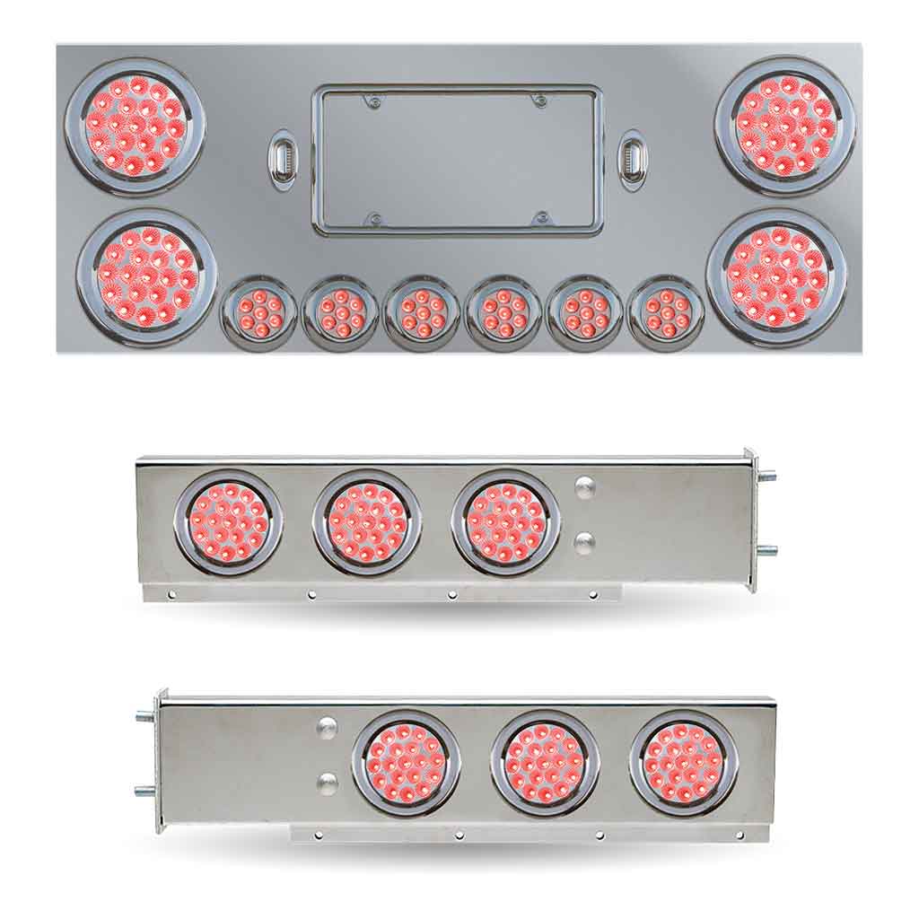 Dual LED Mud Flap Hangers & Center Panel Rear Accessory Kit (3 3/4" Bolt Spacing) - Thumbnail 3