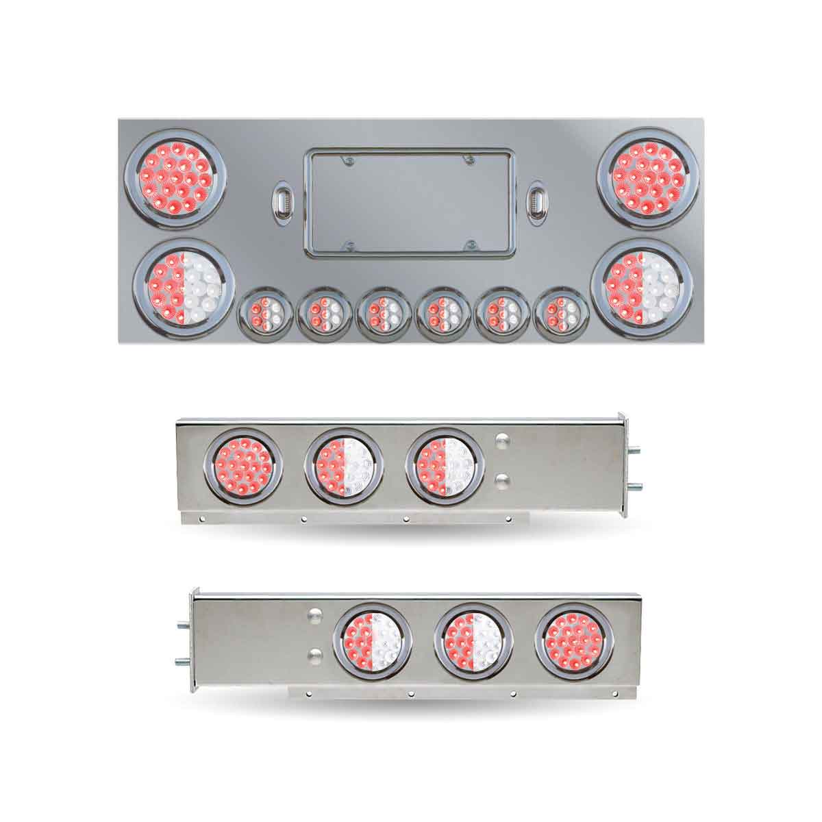 Dual LED Mud Flap Hangers & Center Panel Rear Accessory Kit (2 1/2" Bolt Spacing) - Thumbnail 4