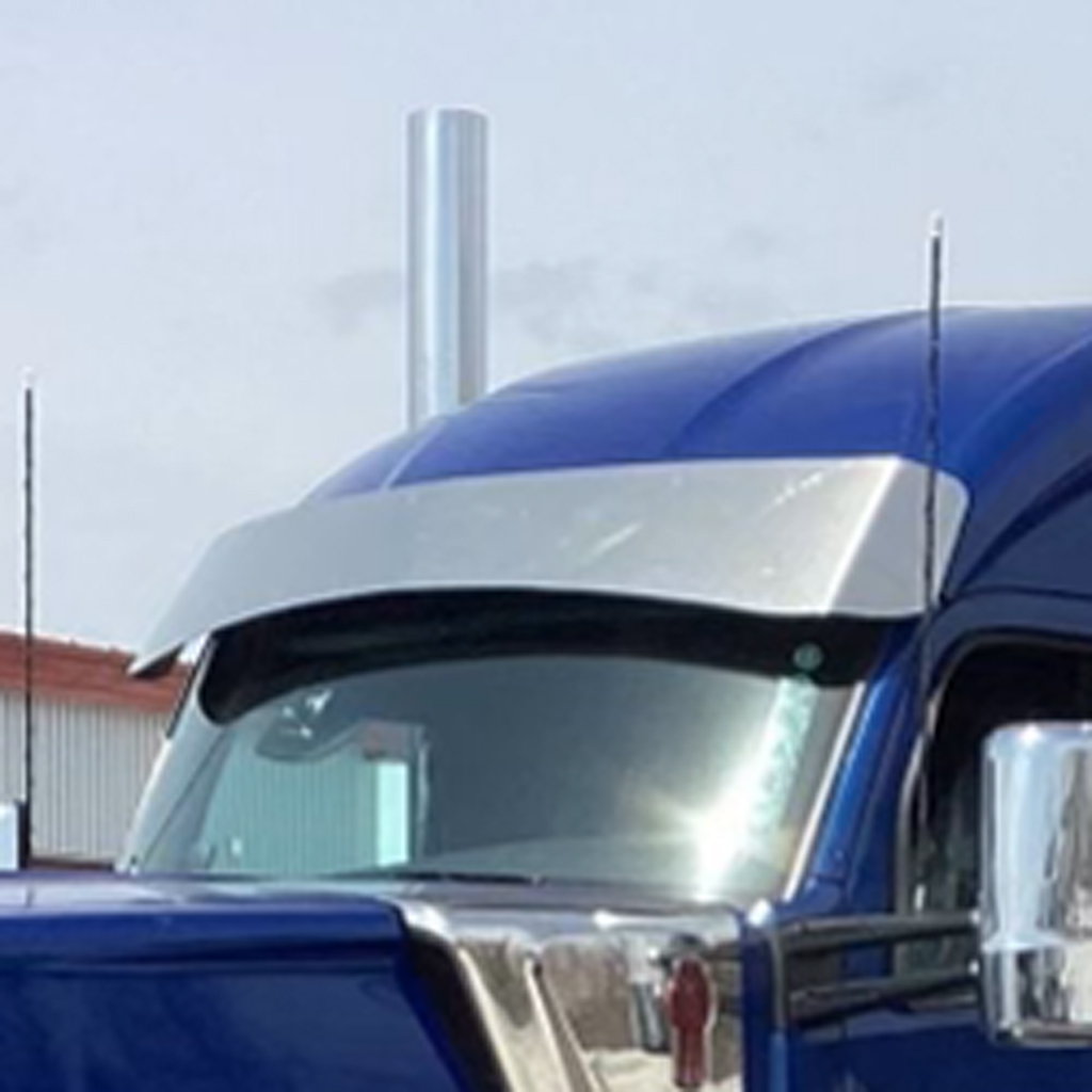 KW. W990 15" Low Roof Curved One Piece Sun Visor (2017+) - Blank