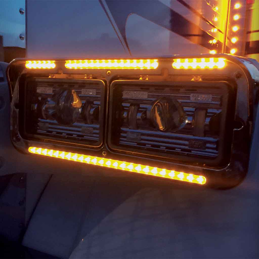 Amber Accent Auxiliary LED Headlight Bezel - 51 Diodes - Thumbnail 2