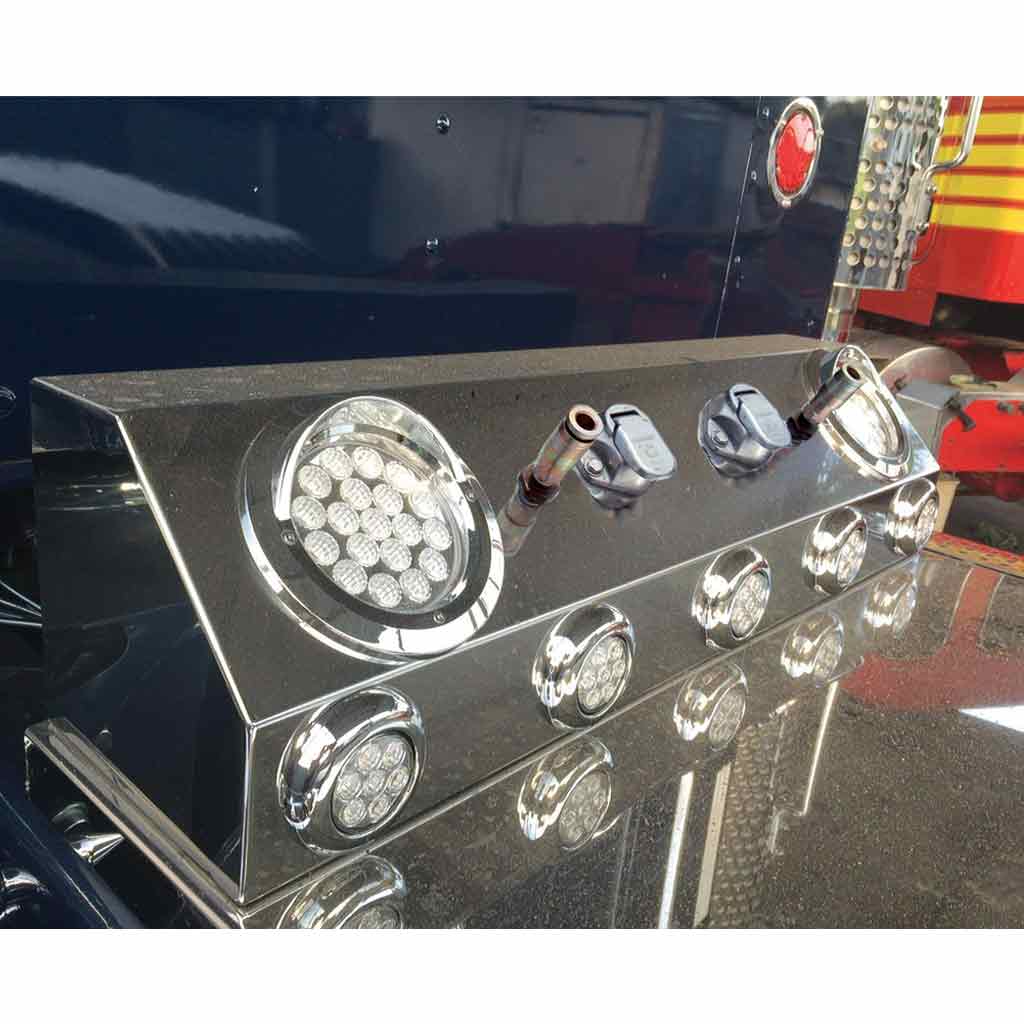 Dual LED Air Line Box - 4" & 2" LEDs (Clear Lens) | Stainless Steel