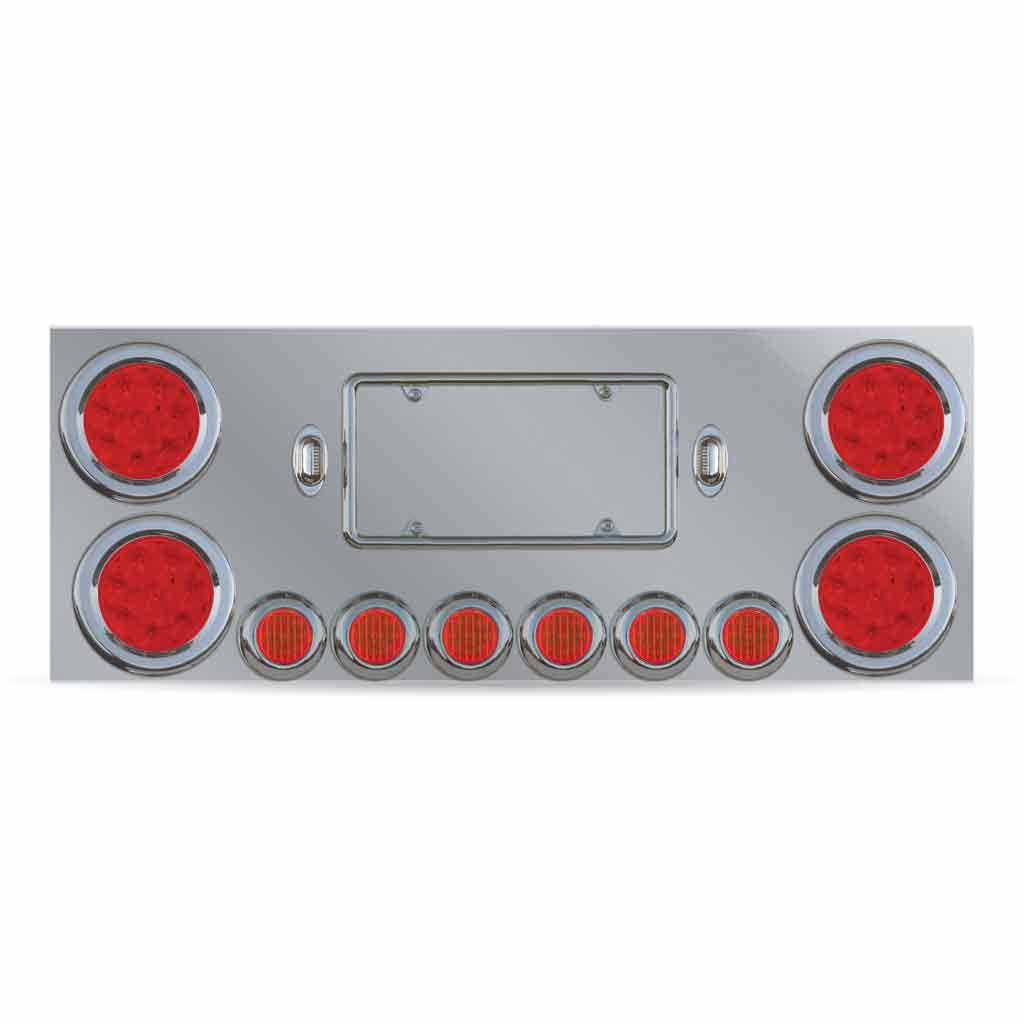 LED Rear Center Panel - 4" & 2" LEDs (Red Lens) | Stainless Steel - Thumbnail 5
