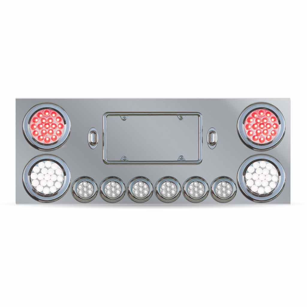 Dual LED Rear Center Panel - 4" & 2" Dual LEDs (Clear Lens) | Stainless Steel - Thumbnail 6