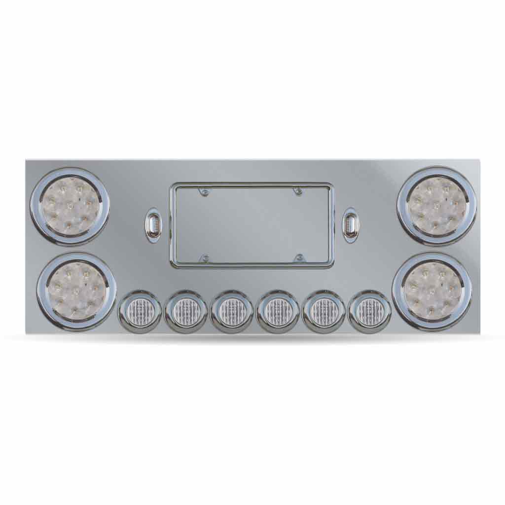 LED Rear Center Panel - 4" & 2" LEDs (Clear Lens) | Stainless Steel