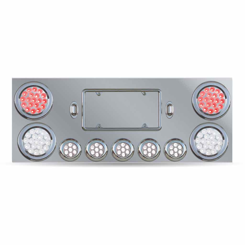 Dual LED Rear Center Panel - 4" & 2.5" Dual LEDs (Clear Lens) | Stainless Steel - Thumbnail 3