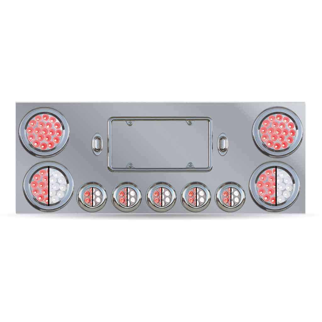 Dual LED Rear Center Panel - 4" & 2.5" Dual LEDs (Clear Lens) | Stainless Steel - Thumbnail 5