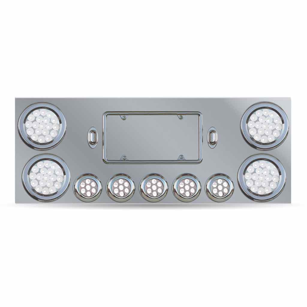Dual LED Rear Center Panel - 4" & 2.5" Dual LEDs (Clear Lens) | Stainless Steel - Thumbnail 5