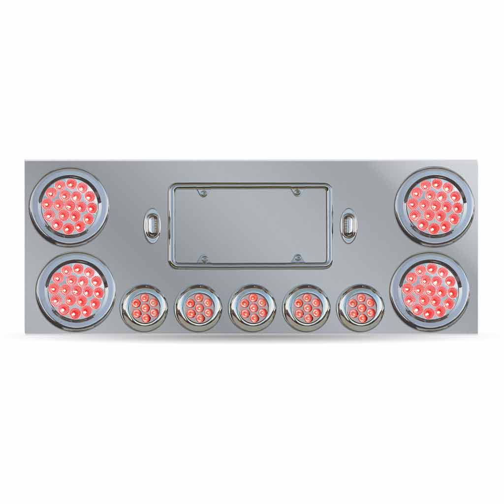 Dual LED Rear Center Panel - 4" & 2.5" Dual LEDs (Clear Lens) | Stainless Steel - Thumbnail 3