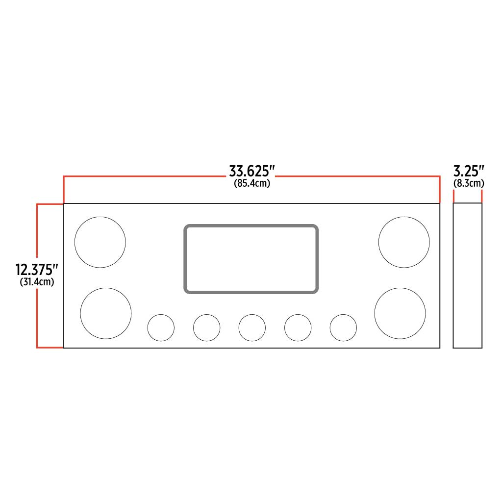 Dual LED Rear Center Panel - 4" & 2.5" Dual LEDs (Clear Lens) | Stainless Steel - Thumbnail 5