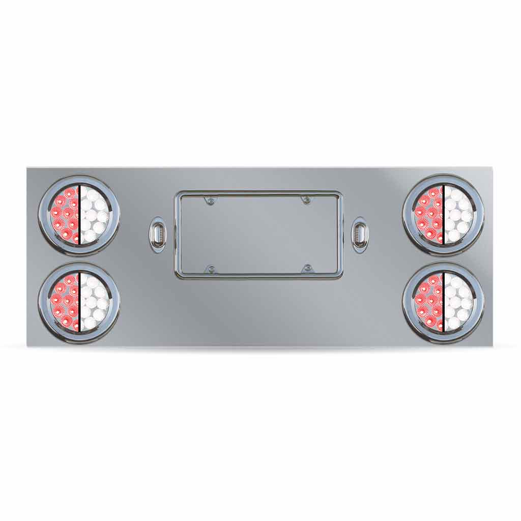 Dual LED Rear Center Panel - 4" Dual LEDs (Clear Lens) | Stainless Steel - Thumbnail 3