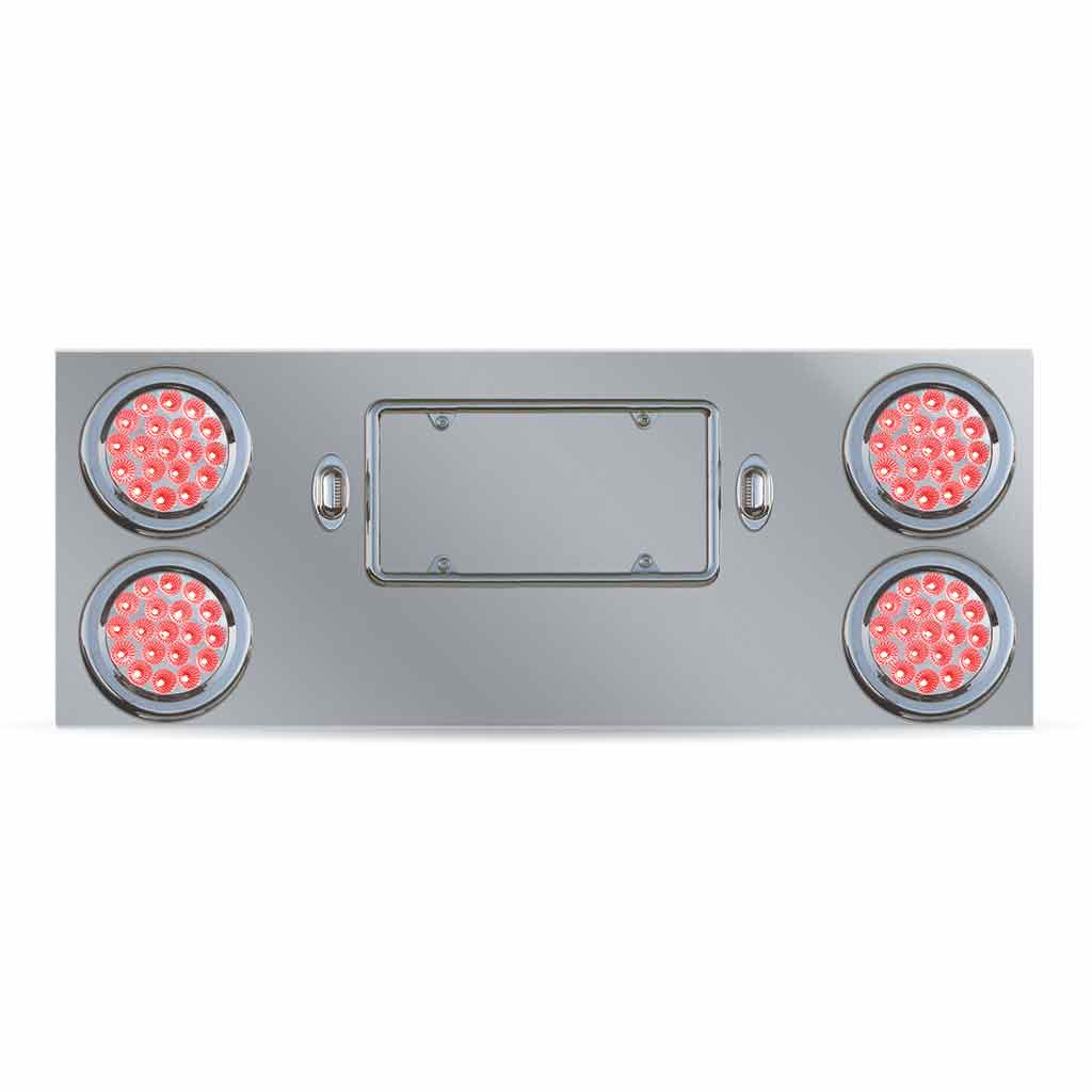 Dual LED Rear Center Panel - 4" Dual LEDs (Clear Lens) | Stainless Steel - Thumbnail 5