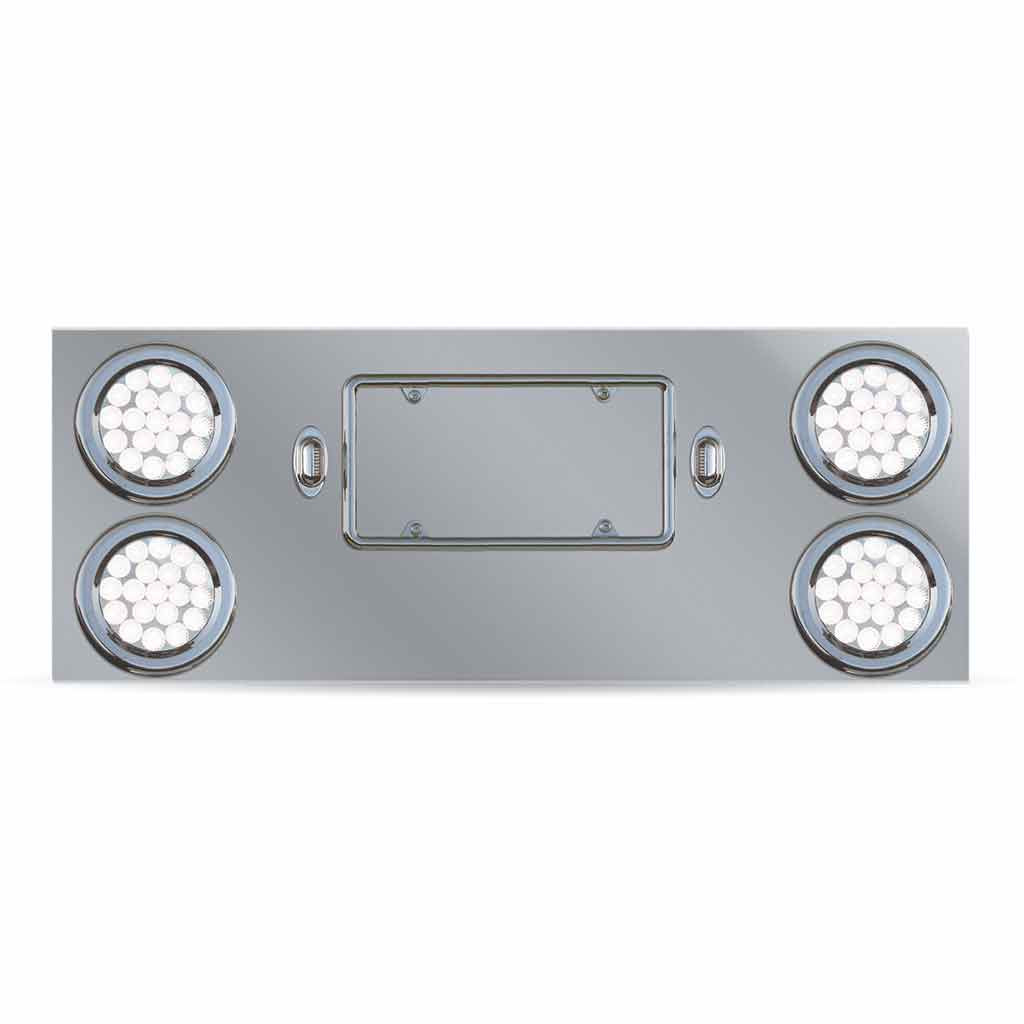 Dual LED Rear Center Panel - 4" Dual LEDs (Clear Lens) | Stainless Steel - Thumbnail 6