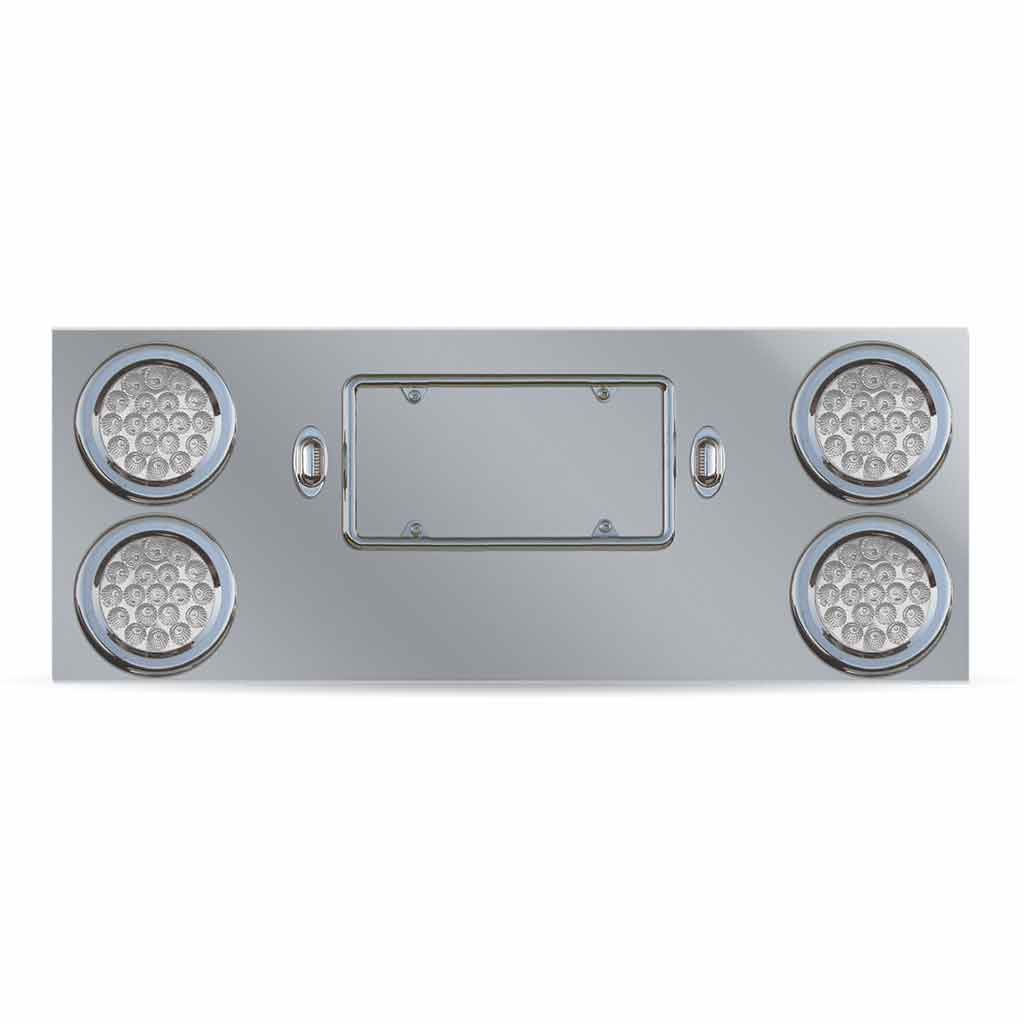 Dual LED Rear Center Panel - 4" Dual LEDs (Clear Lens) | Stainless Steel - Thumbnail 3
