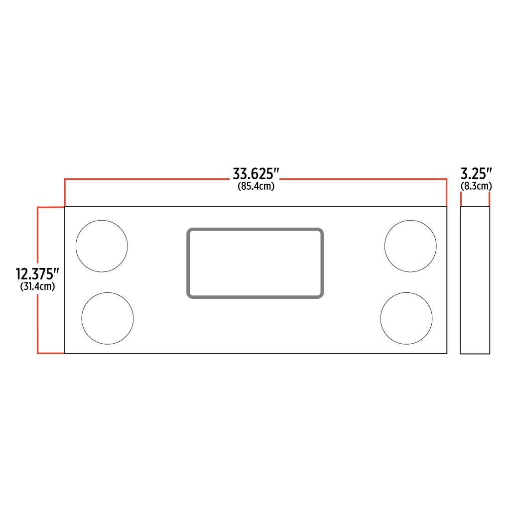 Dual LED Rear Center Panel - 4" Dual LEDs (Clear Lens) | Stainless Steel - Thumbnail 6