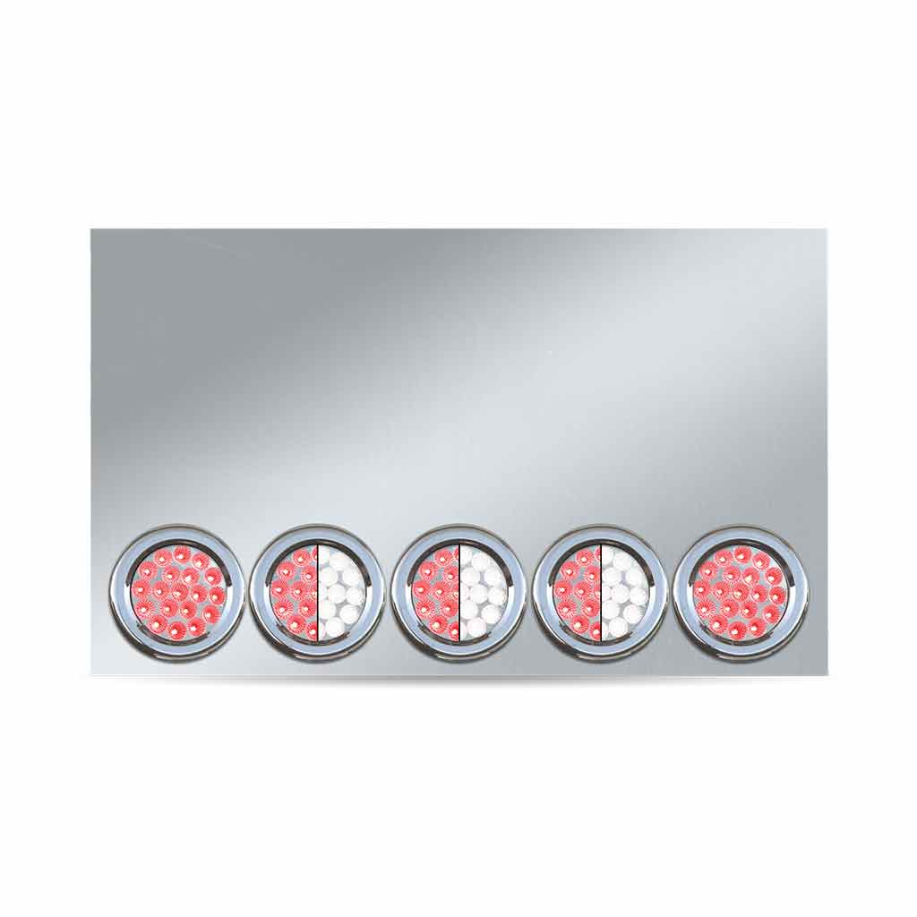 20" Drop Dual LED Rear Center Panel - 4" LEDs (Clear Lens) | 304 Stainless Steel