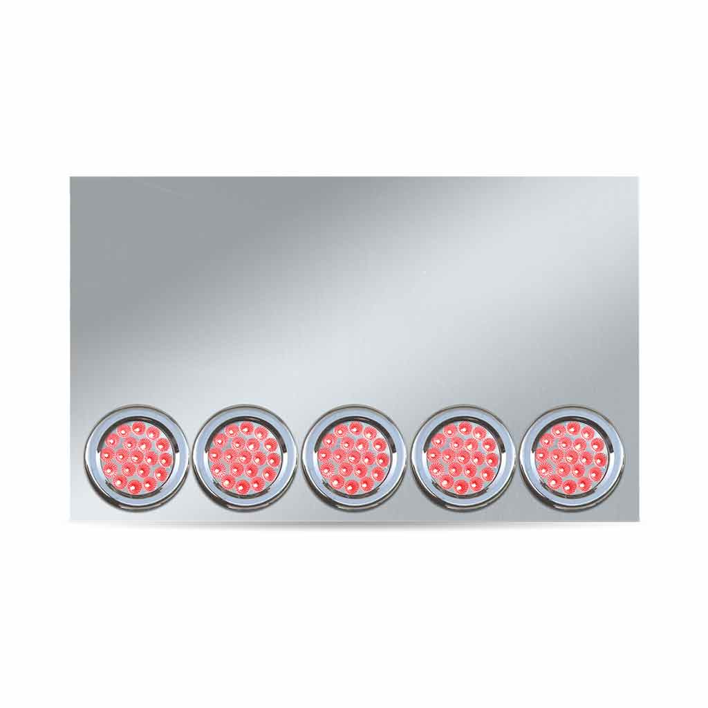 20" Drop Dual LED Rear Center Panel - 4" LEDs (Clear Lens) | 304 Stainless Steel