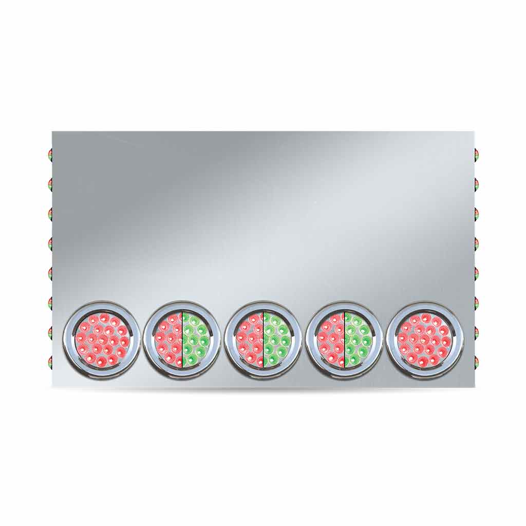 20" Drop Dual LED Rear Center Panel - 4" & 3/4" LEDs (Clear Lens) | 304 Stainless Steel