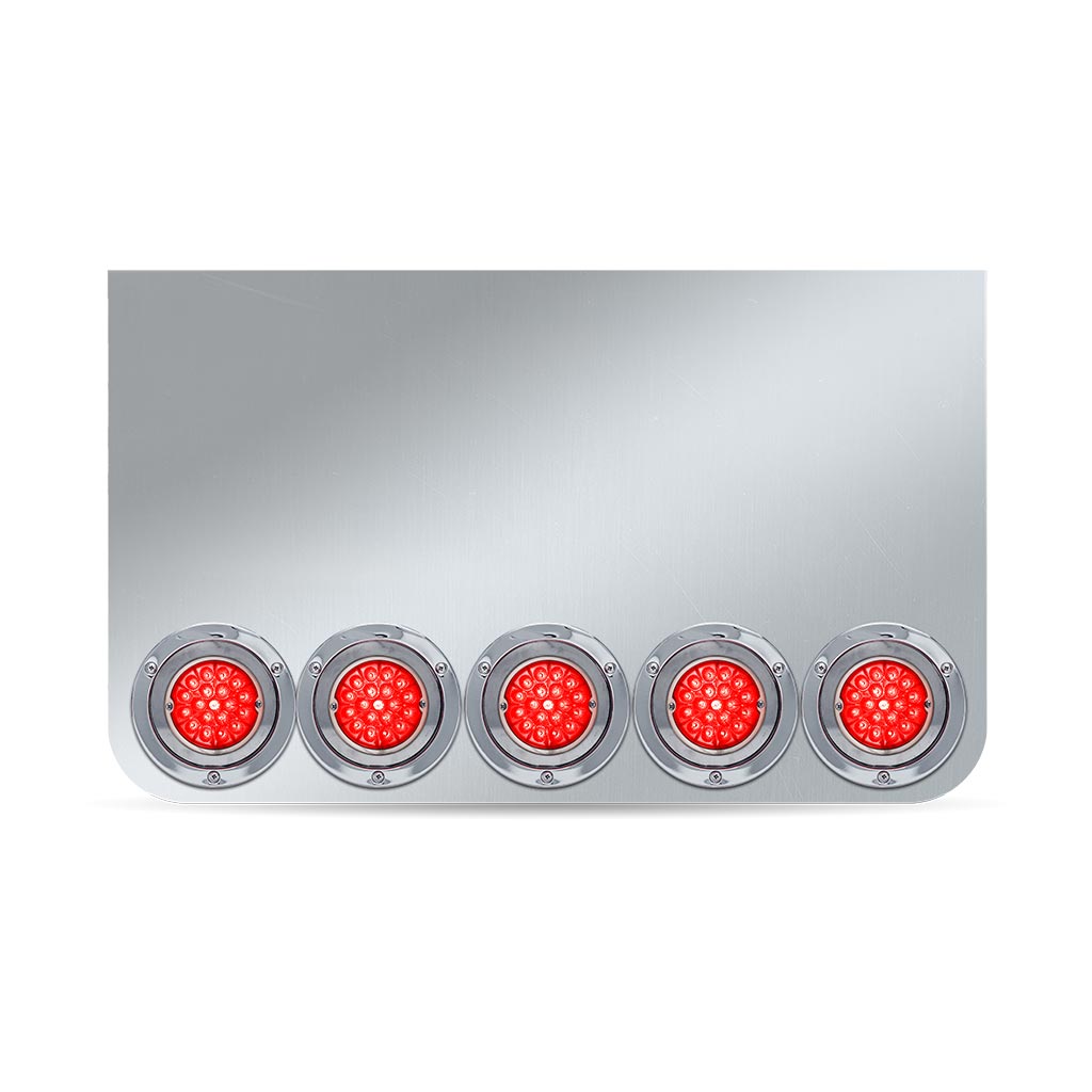 20" Drop Dual LED Rear Center Panel with Rounded Bottom - Star-Burst Watermelon LEDs (Red Lens)