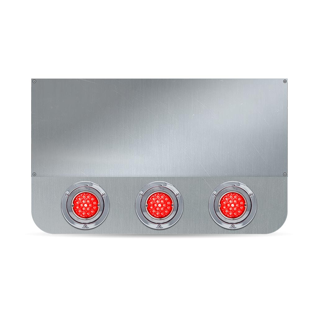 20" Drop Dual LED Rear Center Panel with Rounded Bottom - Star-Burst Watermelon LEDs (Red Lens) - Thumbnail 2