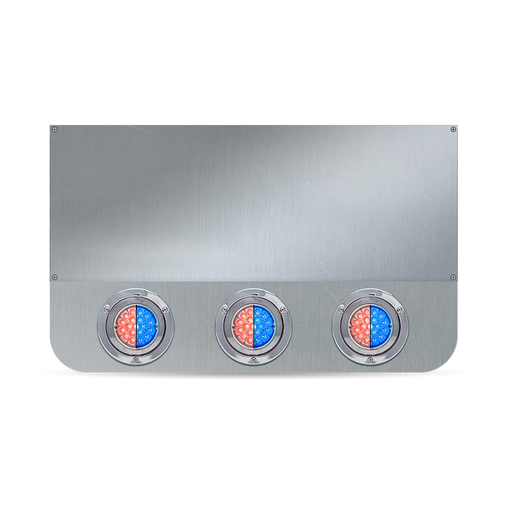 20" Drop Dual LED Rear Center Panel with Rounded Bottom - Star-Burst Watermelon LEDs (Clear Lens)