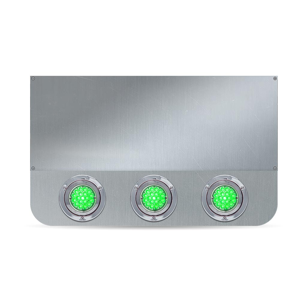 20" Drop Dual LED Rear Center Panel with Rounded Bottom - Star-Burst Watermelon LEDs (Clear Lens)