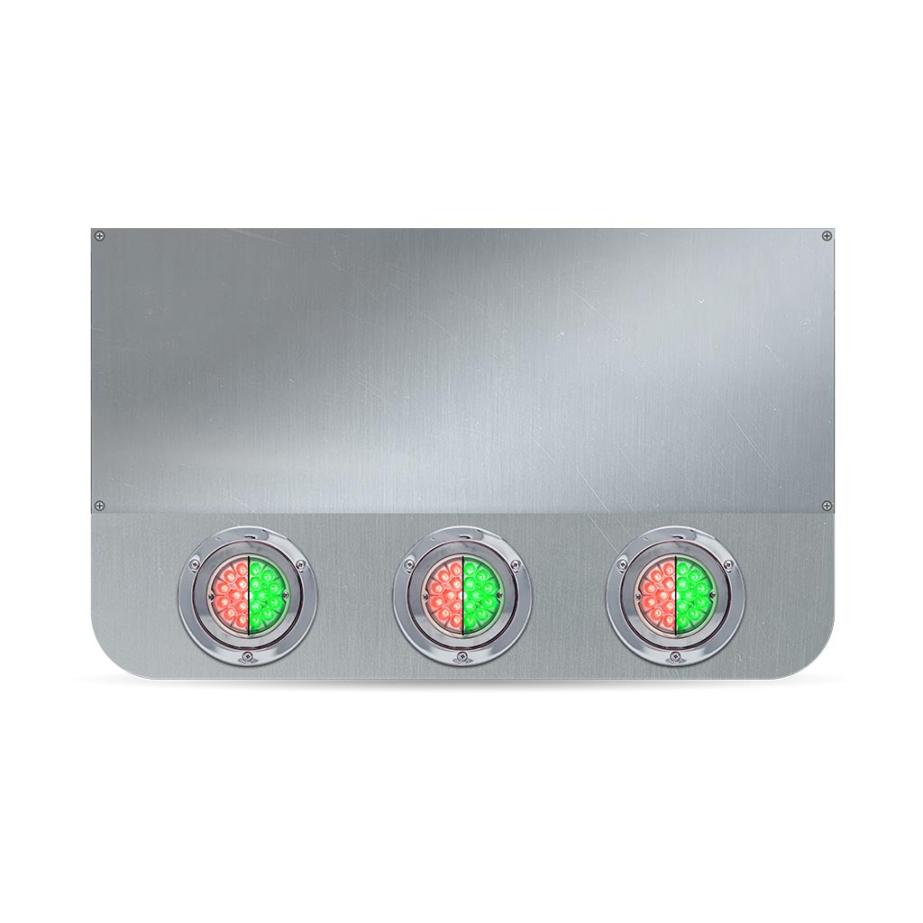 20" Drop Dual LED Rear Center Panel with Rounded Bottom - Star-Burst Watermelon LEDs (Clear Lens) - Thumbnail 3