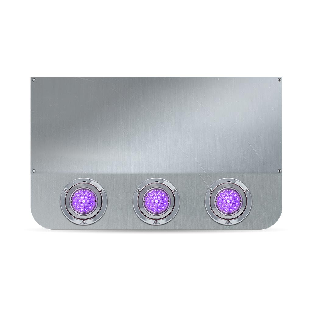 20" Drop Dual LED Rear Center Panel with Rounded Bottom - Star-Burst Watermelon LEDs (Clear Lens)
