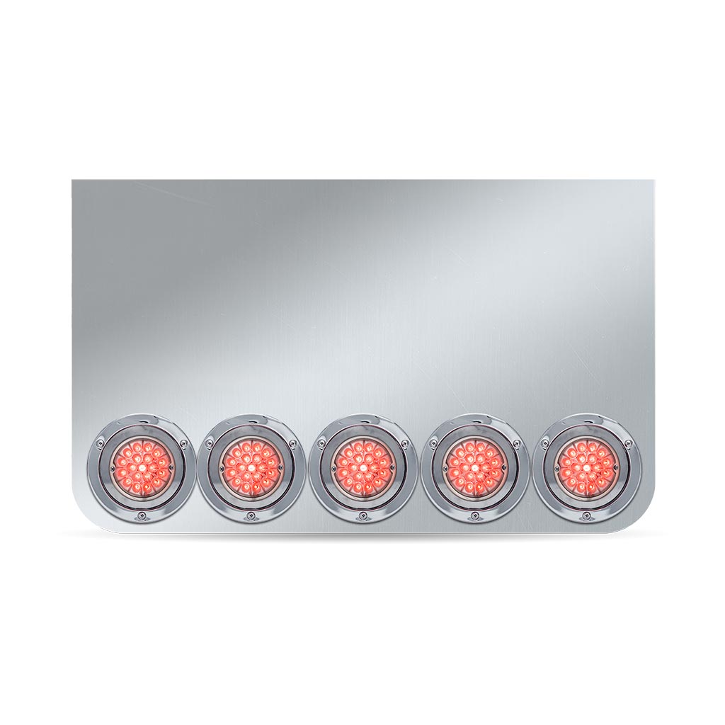 20" Drop Dual LED Rear Center Panel with Rounded Bottom - Star-Burst Watermelon LEDs (Clear Lens)