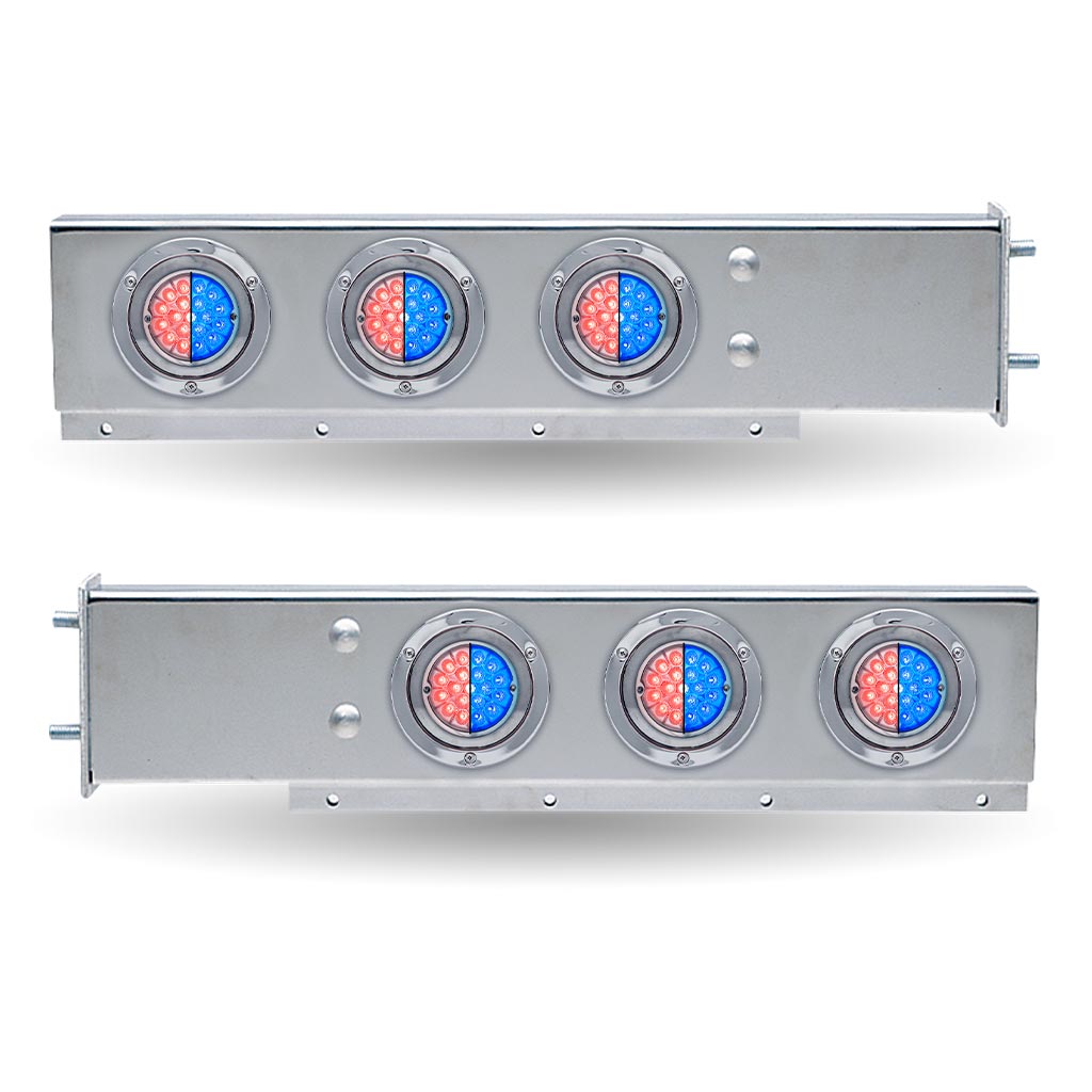 30″ Dual LED Mud Flap Hangers – 3 3/4″ Bolt Spacing | Star-Burst Watermelon LEDs (Clear Lens) - Thumbnail 4