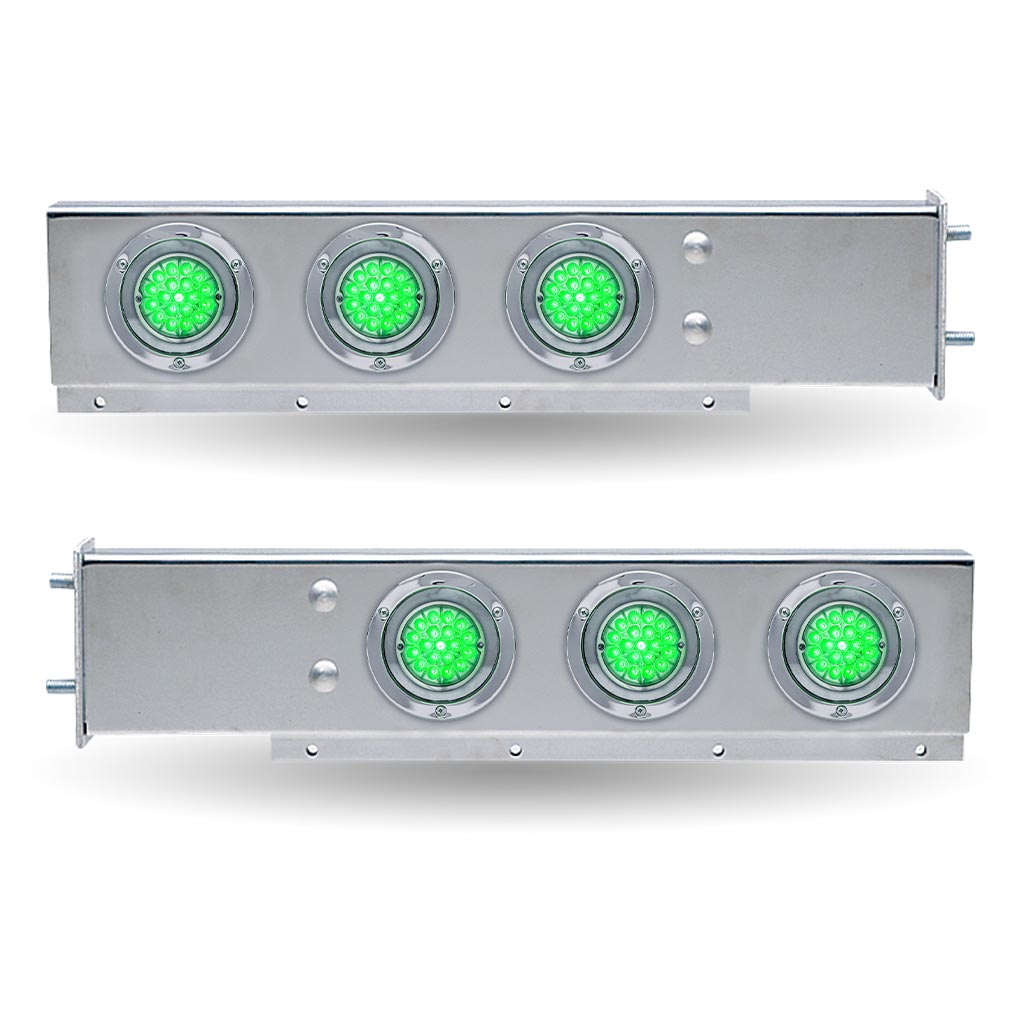 30″ Dual LED Mud Flap Hangers – 3 3/4″ Bolt Spacing | Star-Burst Watermelon LEDs (Clear Lens) - Thumbnail 4