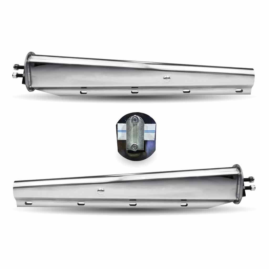 30" Mud Flap Hangers - 1 1/8" Bolt Spacing | Chrome Steel - Thumbnail 2