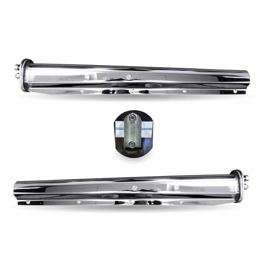 30" Mud Flap Hangers with Dual Back Plate - 1 1/8" Bolt Spacing | Stainless Steel - Thumbnail 3