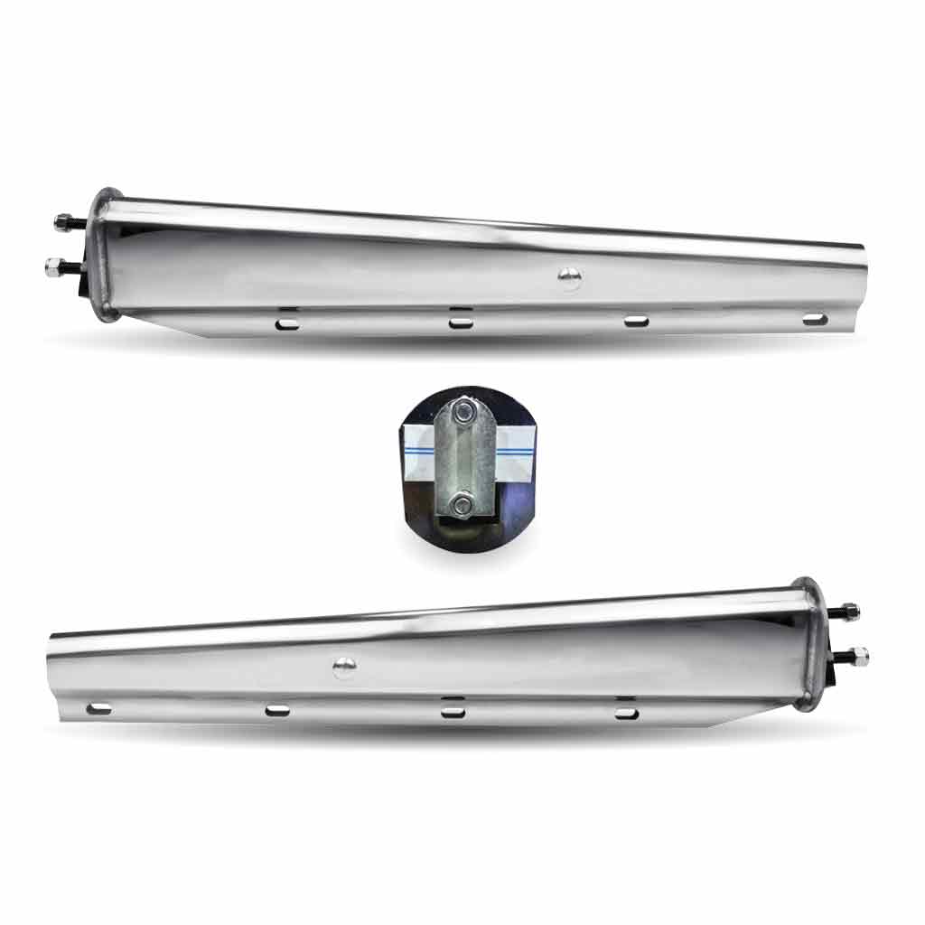 30" Mud Flap Hangers - 2 1/2" Bolt Spacing | Chrome Steel