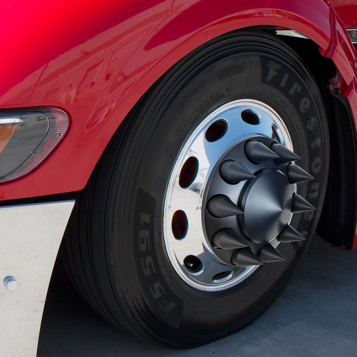 33mm x 4-1/8" Matte Black Spike Nut Cover - Thread-On (Bulk) - Thumbnail 3