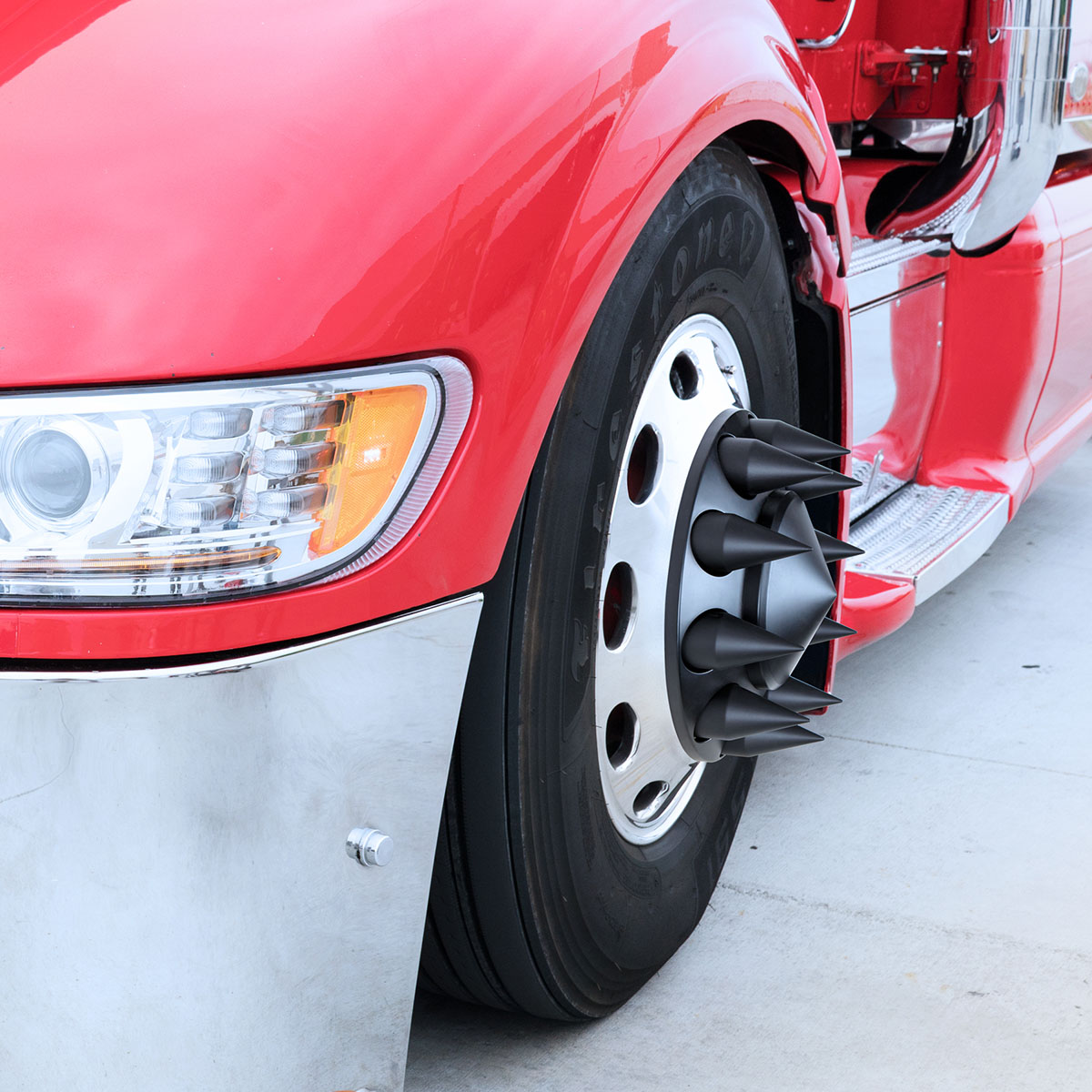 33mm x 4-1/8" Matte Black Spike Nut Cover - Thread-On (Bulk) - Thumbnail 4