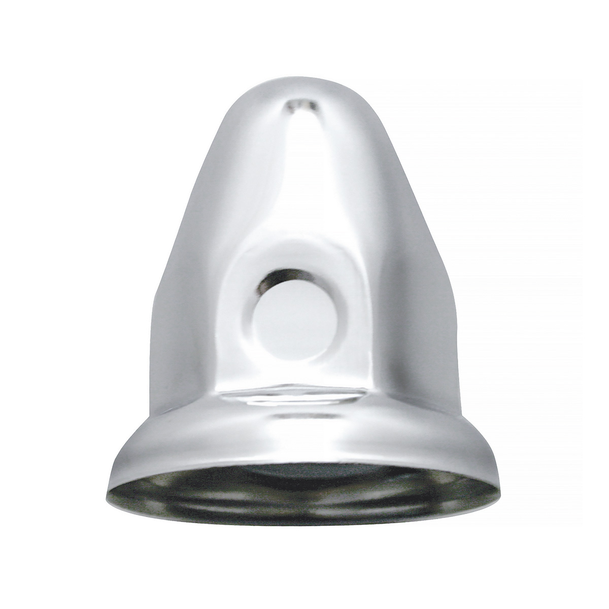 33mm X 2-1/8" Chrome Steel Bullet Nut Cover With Flange - Thumbnail 2