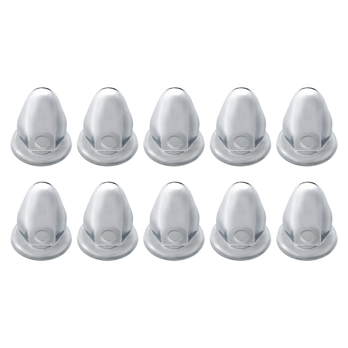 33mm x 2-1/8" Chrome Steel Bullet Nut Covers With Flange (10-Pack)