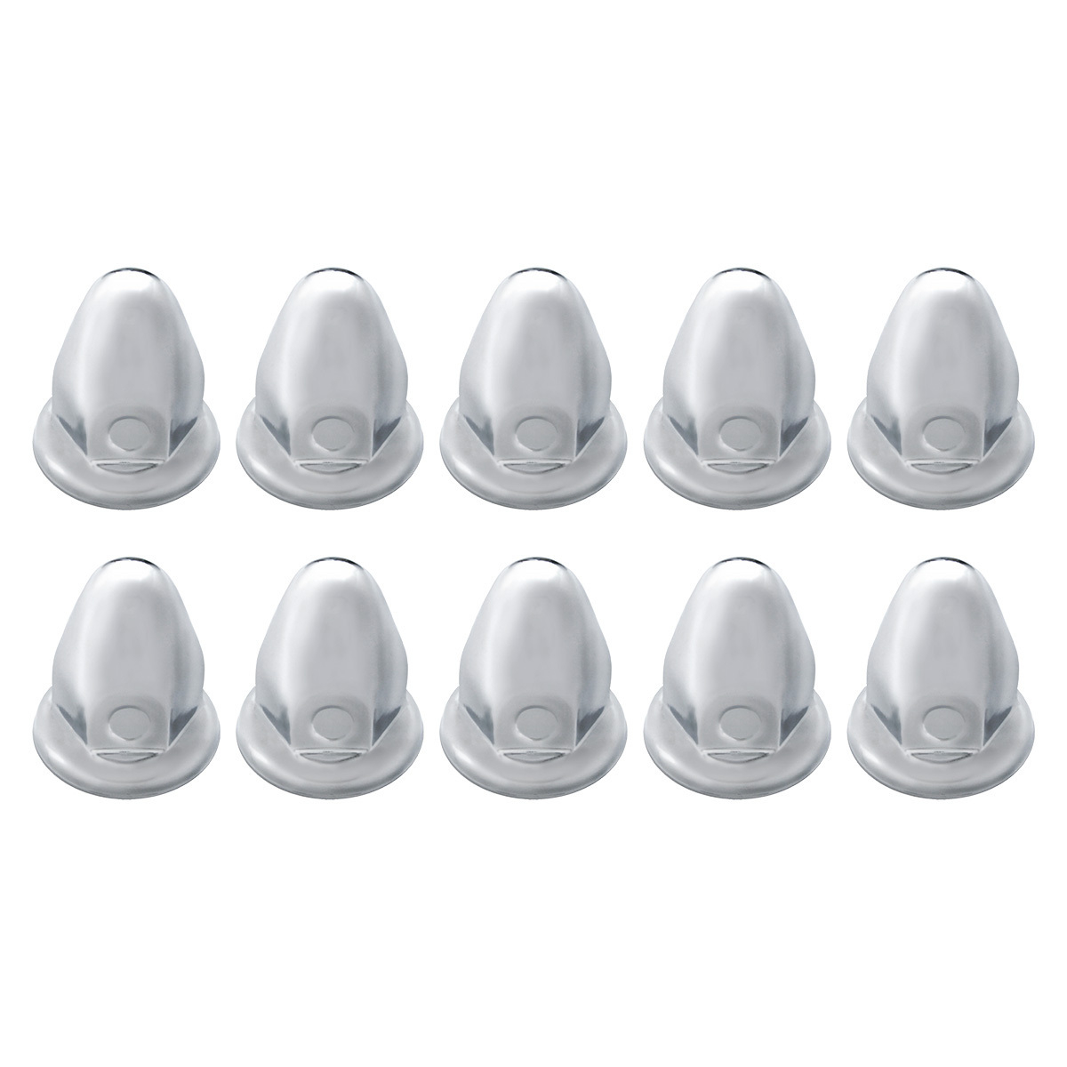 33mm x 2-1/8" Chrome Steel Bullet Nut Covers With Flange (10-Pack) - Thumbnail 4