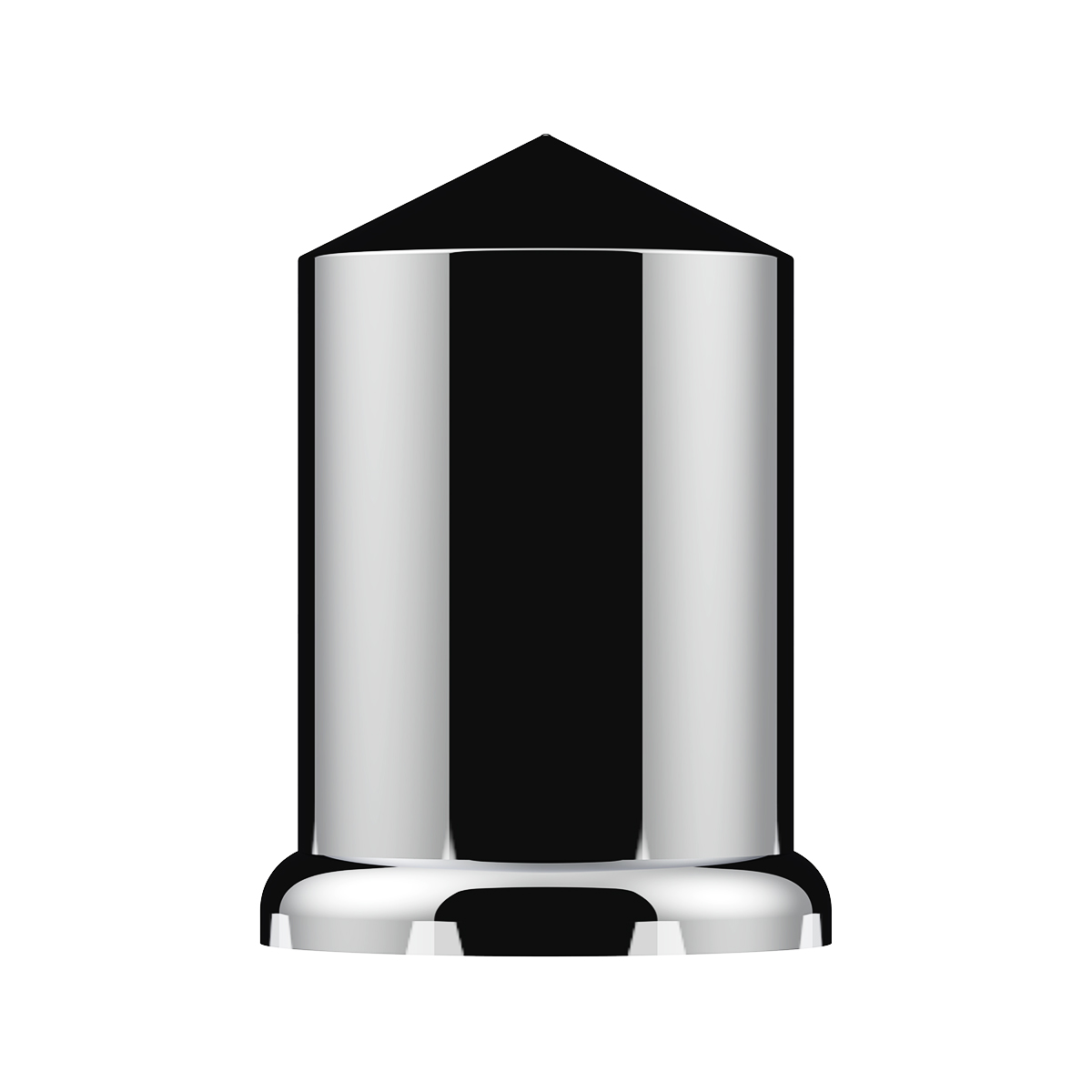 1-1/2" X 3" Chrome Plastic Pointed Nut Cover - Push-On (Bulk) - Thumbnail 2