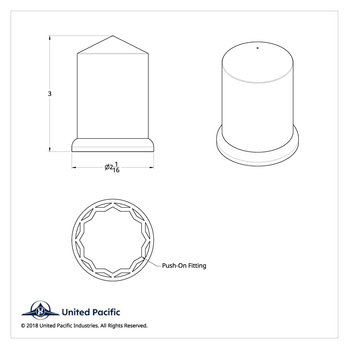 1-1/2" X 3" Chrome Plastic Pointed Nut Covers - Push-On (Color Box of 60) - Thumbnail 5