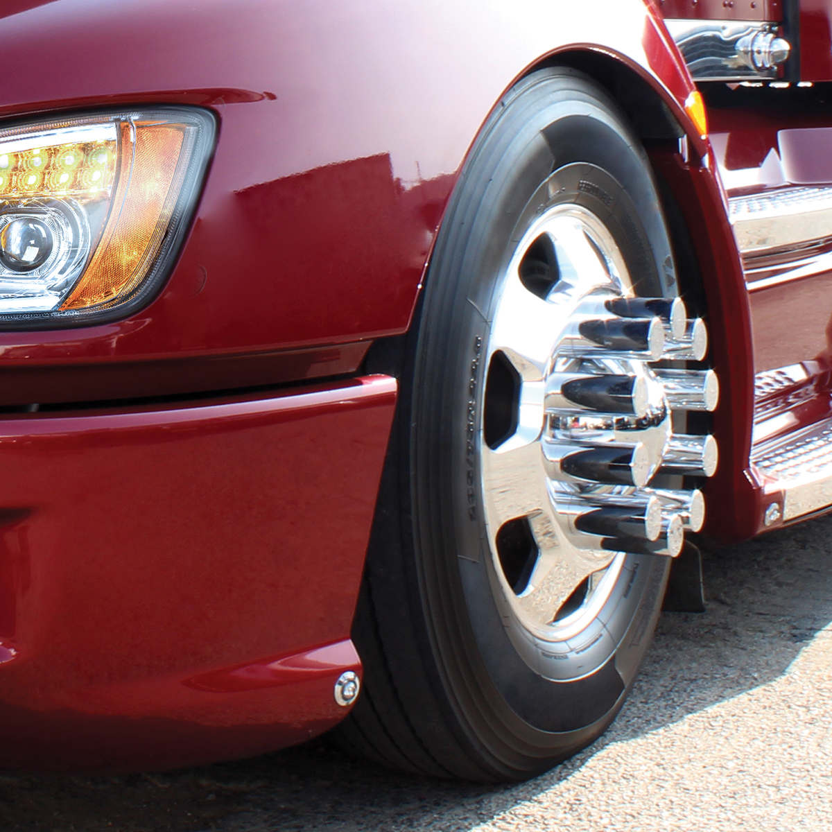 33mm x 3-1/2" Chrome Plastic Cylinder Nut Covers - Thread-On (Color Box of 60) - Thumbnail 4