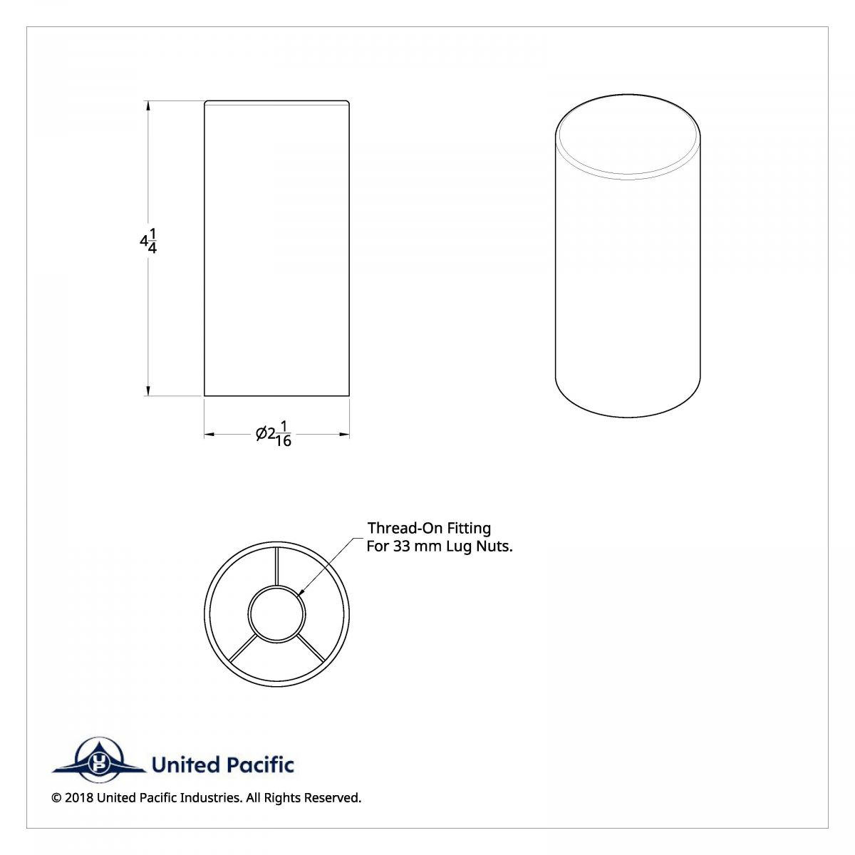 33mm X 4-1/4" Chrome Plastic Tall Cylinder Nut Covers - Thread-On (60-Pack) - Thumbnail 8