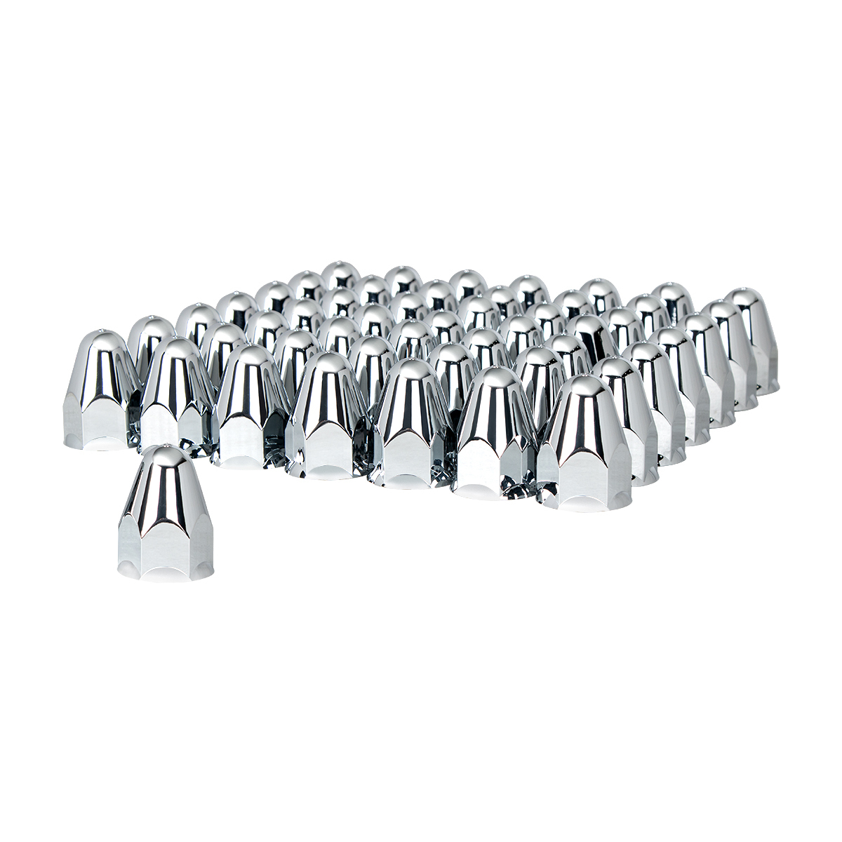 1-1/2" X 2-3/4" Chrome Plastic Bullet Nut Covers - Push-On (60-Pack) - Thumbnail 7