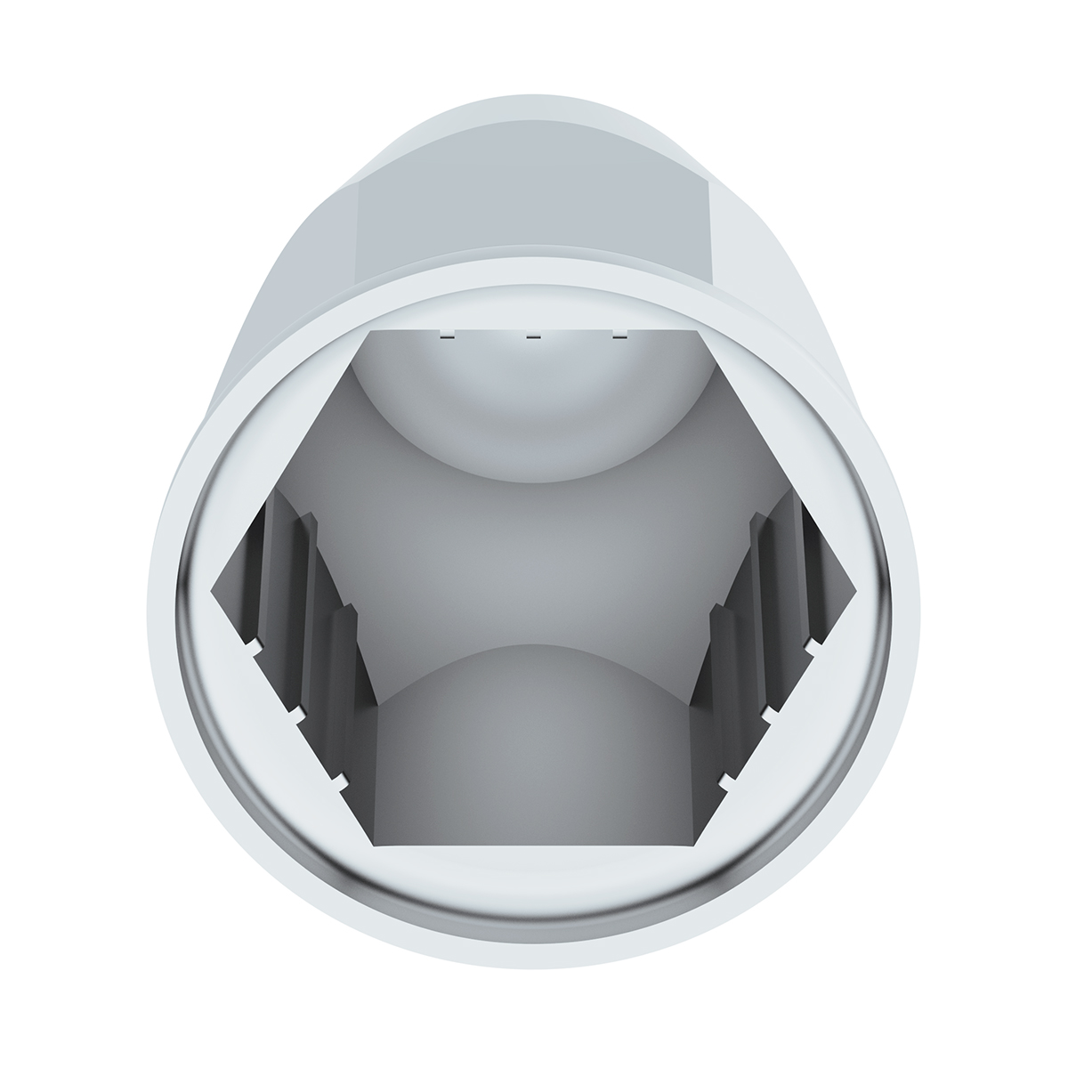 1-1/2" X 2-3/4" Chrome Plastic Slotted Bullet Nut Cover With Flange - Push-On (Bulk) - Thumbnail 3