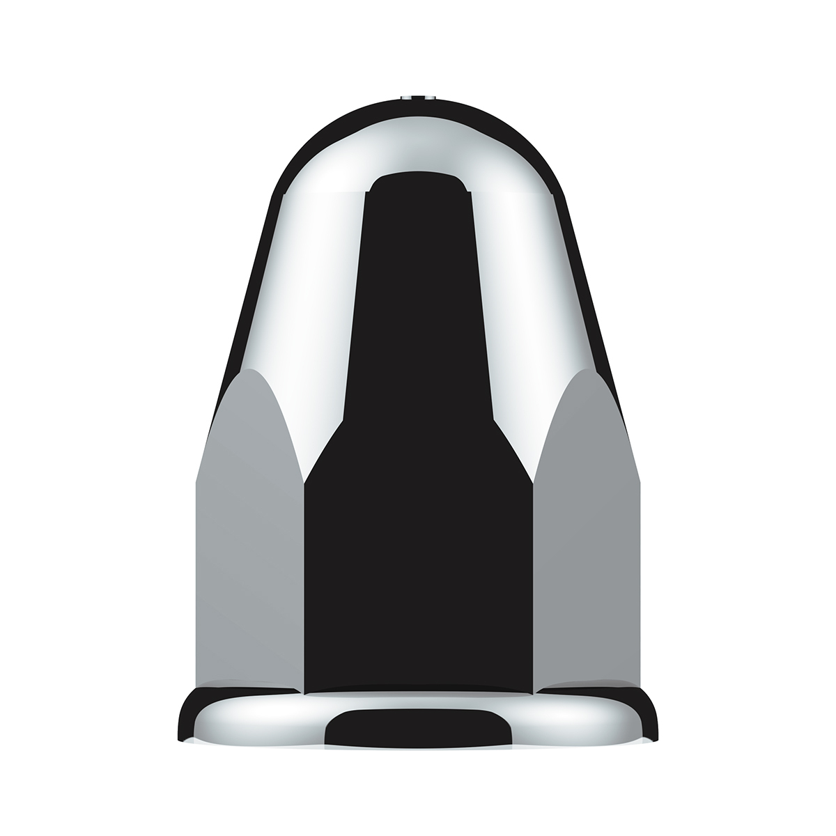 1-1/2" X 2-3/4" Chrome Plastic Slotted Bullet Nut Cover With Flange - Push-On (Bulk) - Thumbnail 8